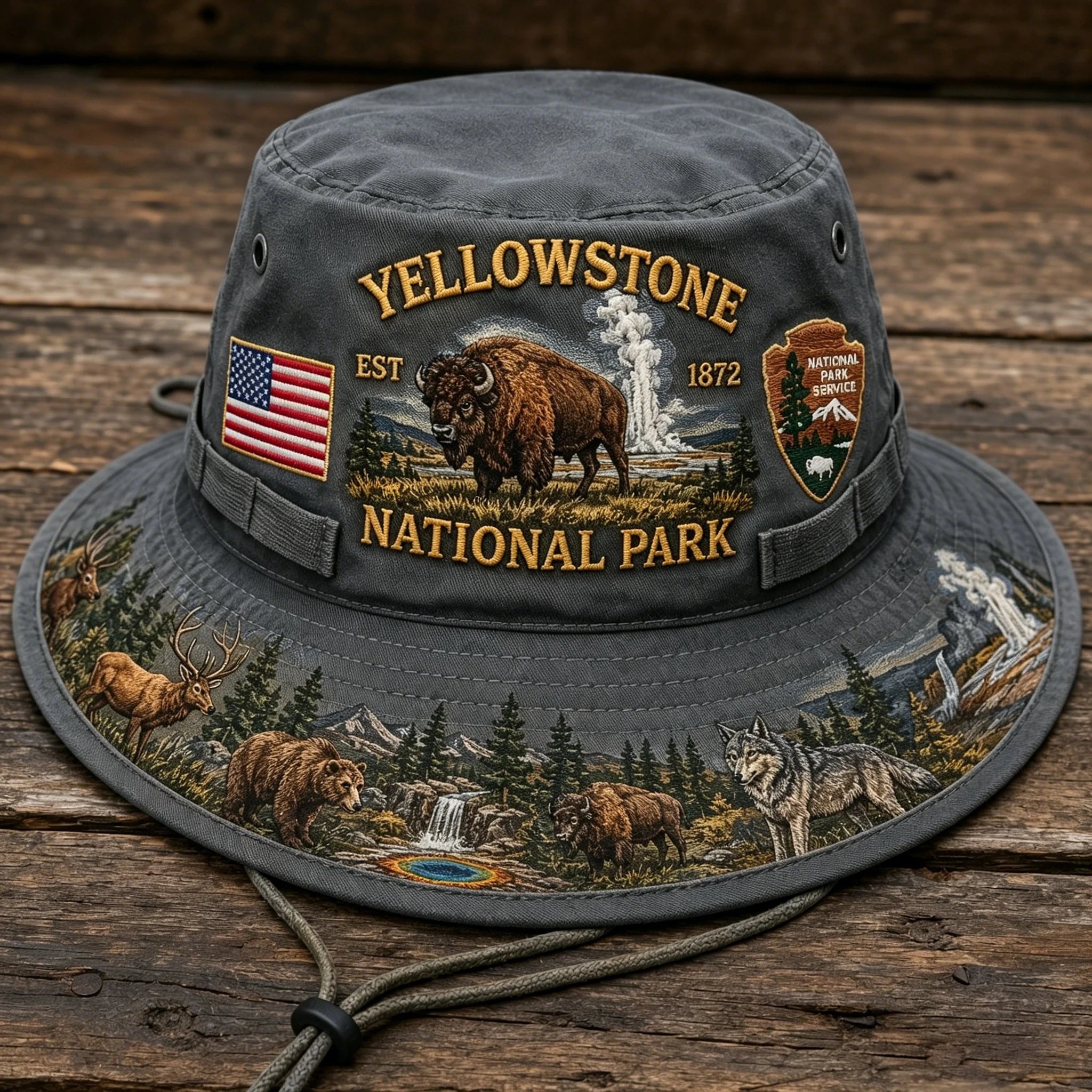 🇺🇸 Last Day Promo: 49% OFF  - Yellowstone National Park Adventure Boonie Hat