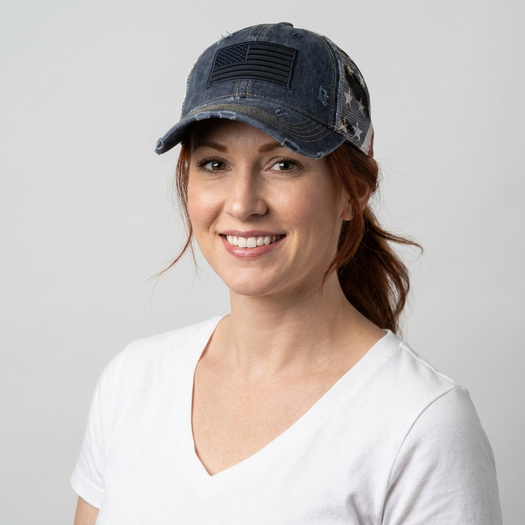 🇺🇸 Last Day Promo: 49% OFF-American Flag Ponytail Embroidered Hat