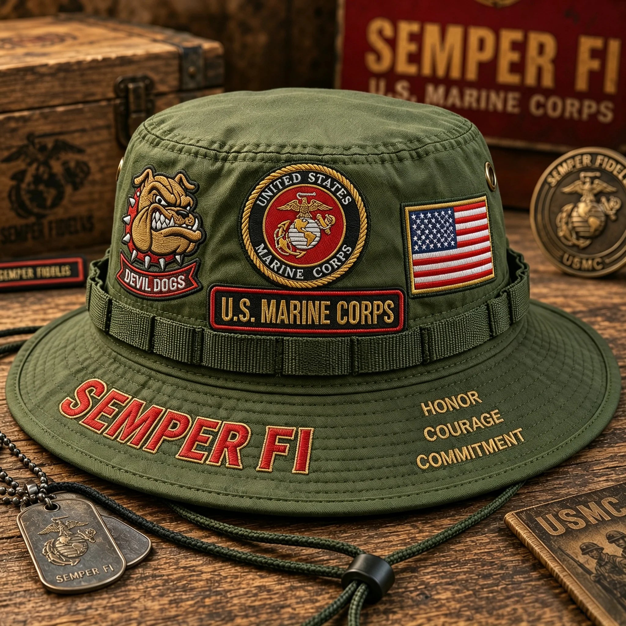 🇺🇸 Last Day Promo: 49% OFF -🦅U.S. Marine Corps Devil Dogs Commemorative Boonie Hat
