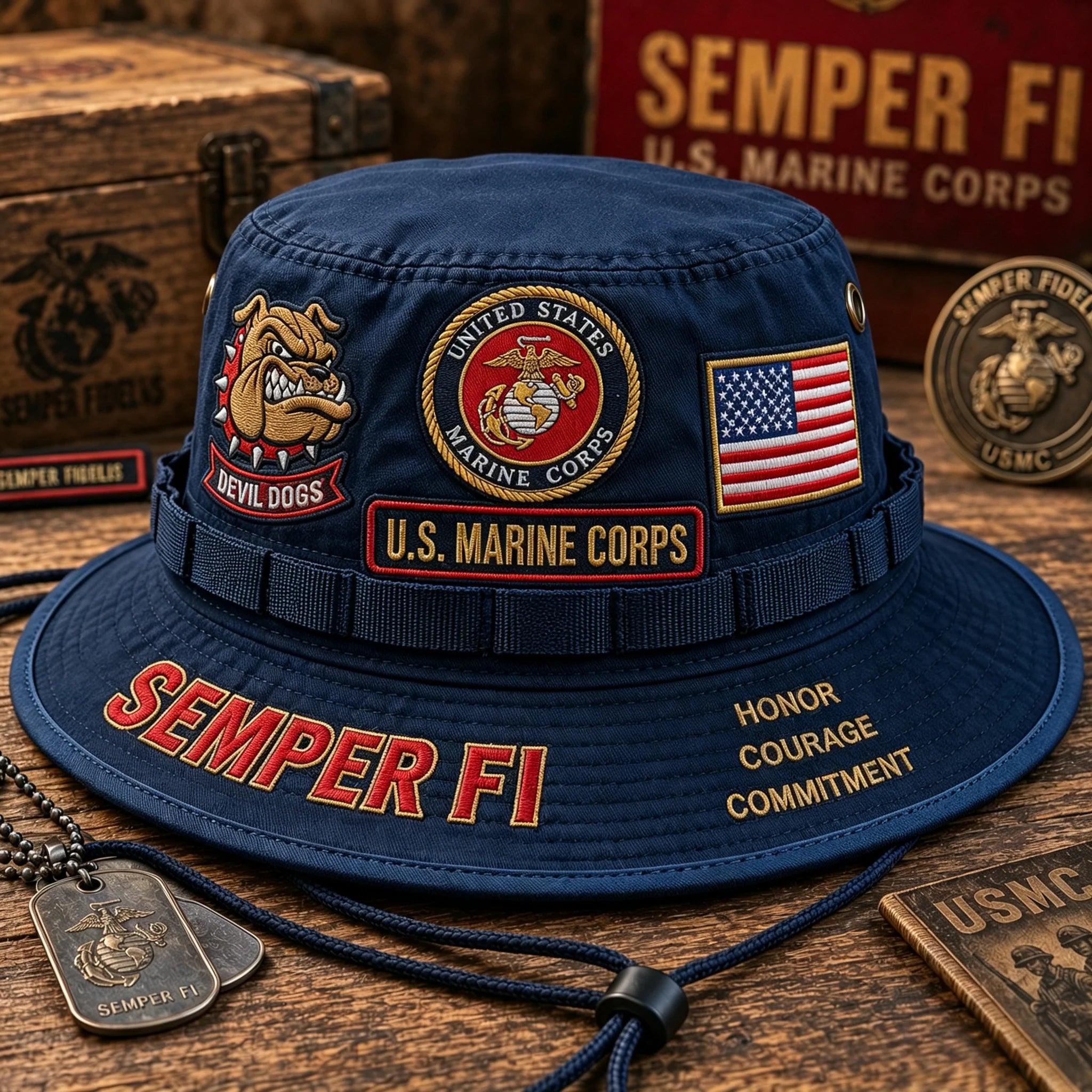 🇺🇸 Last Day Promo: 49% OFF -🦅U.S. Marine Corps Devil Dogs Commemorative Boonie Hat