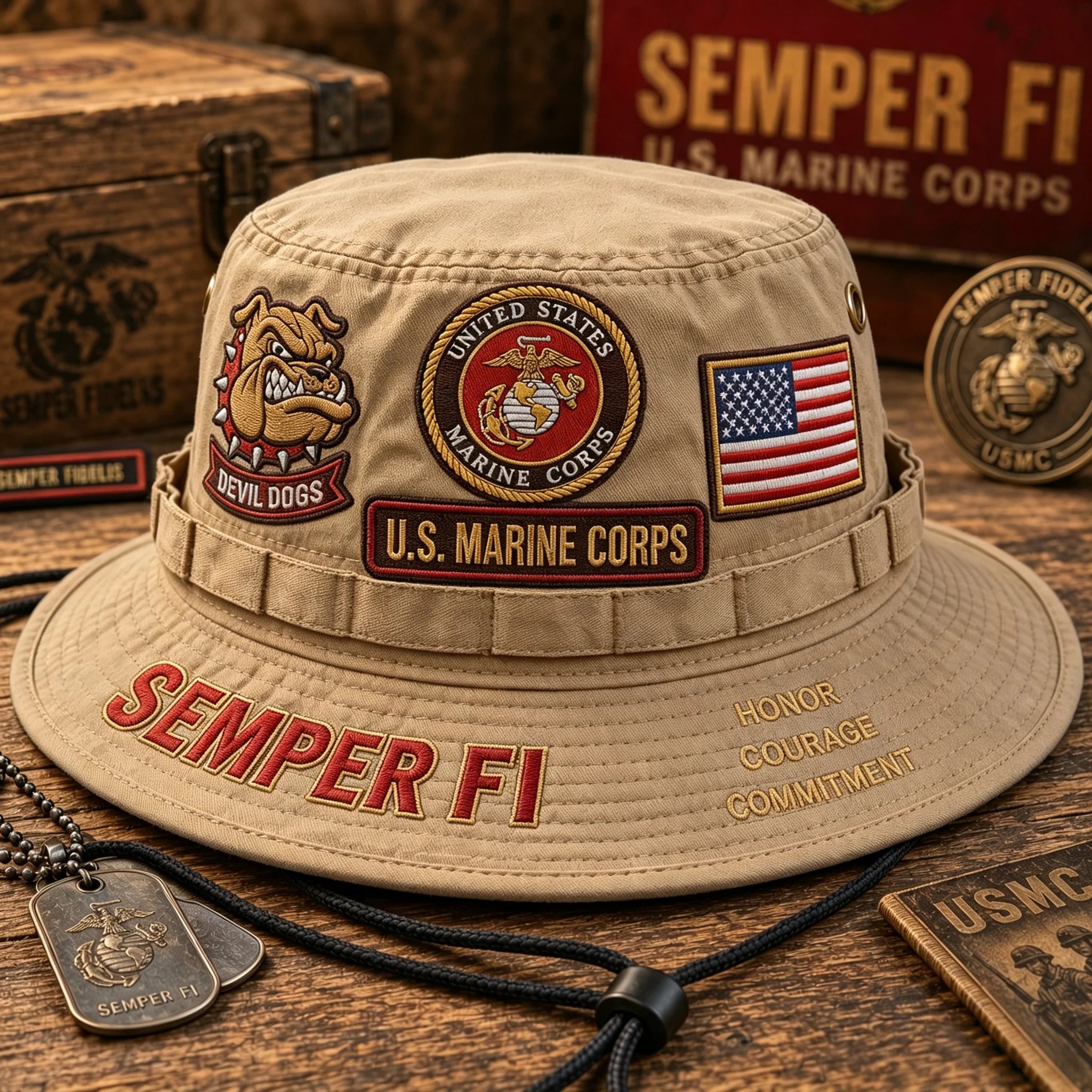 🇺🇸 Last Day Promo: 49% OFF -🦅U.S. Marine Corps Devil Dogs Commemorative Boonie Hat