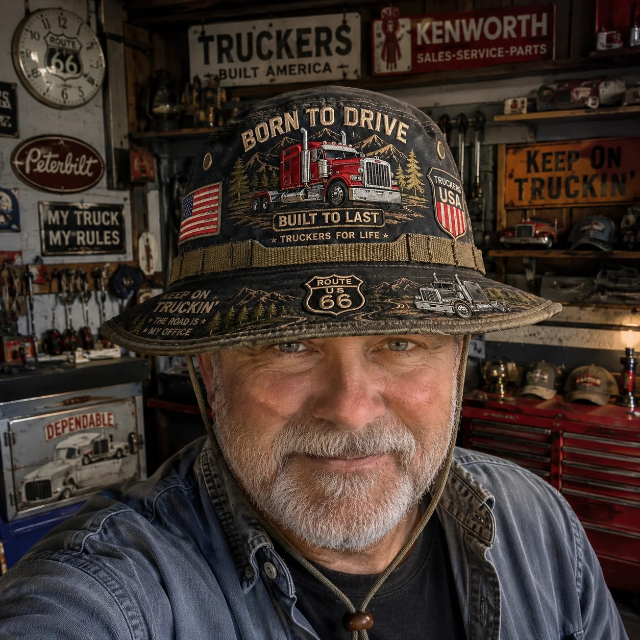 🇺🇸 Last Day Promo: 49% OFF - 🚚Born to Drive Trucker Tribute Bucket Hat