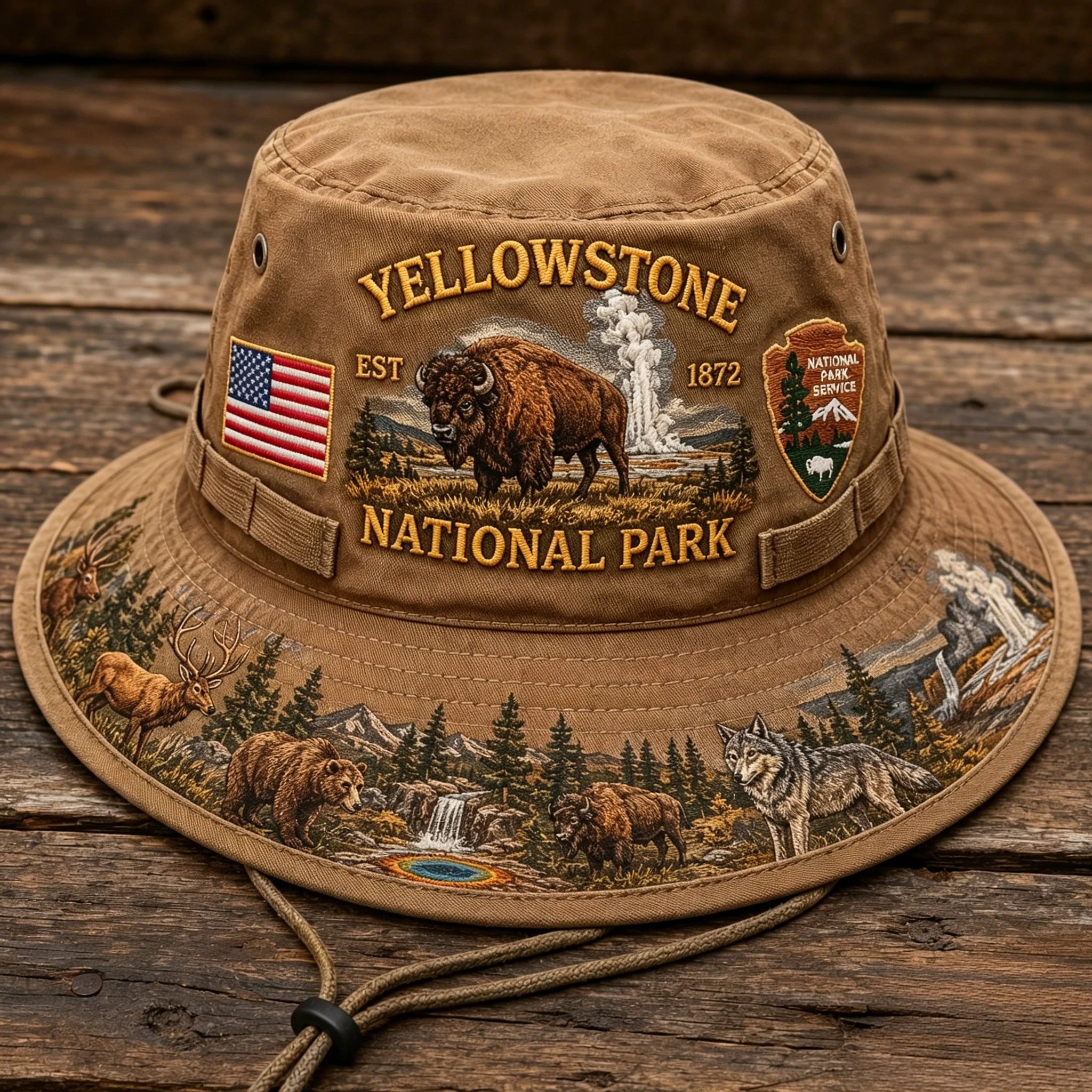 🇺🇸 Last Day Promo: 49% OFF  - Yellowstone National Park Adventure Boonie Hat