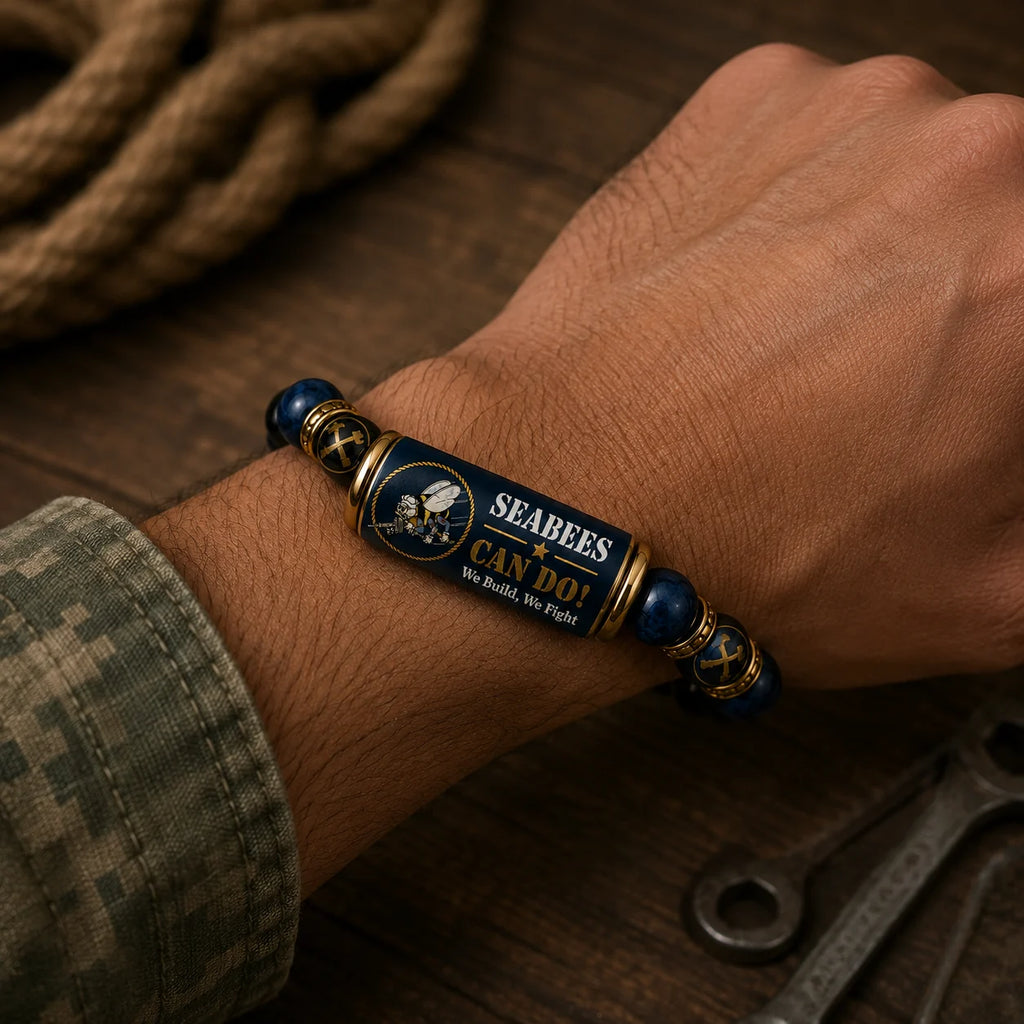 ⚓Last Day Promo: 49% OFF - 🐝U.S. Navy Seabees Can Do! Tribute Beaded Bracelet - 🔥Buy 2 Get 1 Free& ✈️Free Shipping Today!