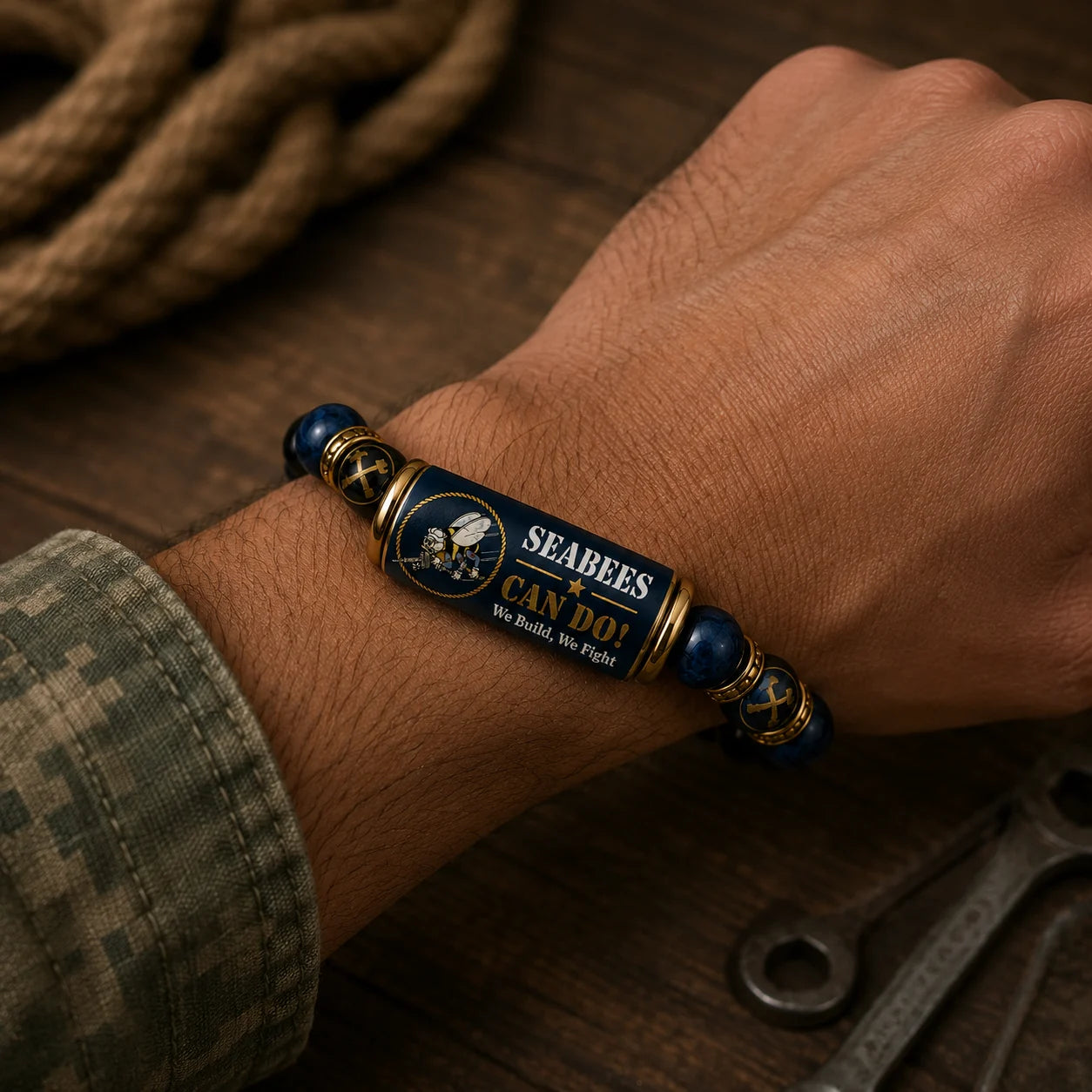 ⚓Last Day Promo: 49% OFF - 🐝U.S. Navy Seabees Can Do! Tribute Beaded Bracelet - 🔥Buy 2 Get 1 Free& ✈️Free Shipping Today!
