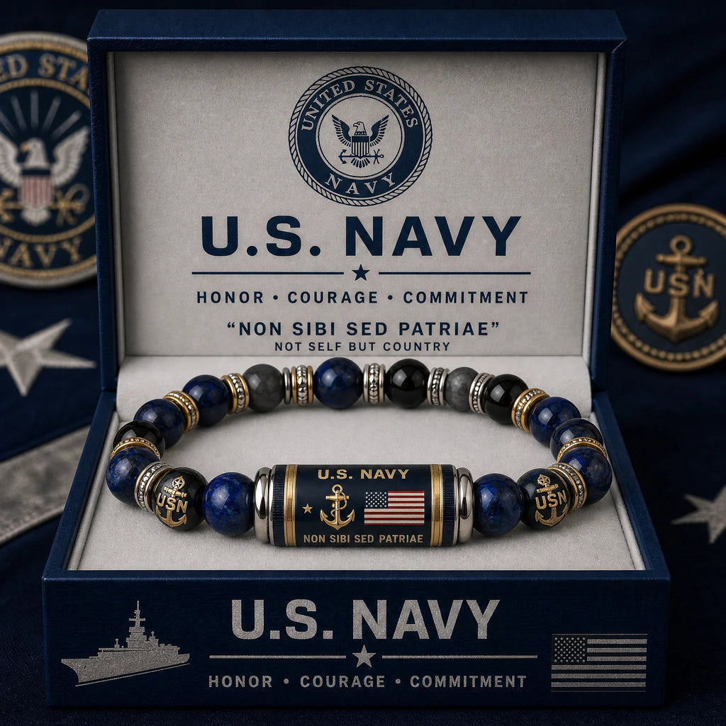 🇺🇸 Last Day Promo: 49% OFF - ⚓U.S. Navy Non Sibi Sed Patriae Tribute Beaded Bracelet - 🌊Buy 2 Get 1 Free & ✈️Free Shipping Today!