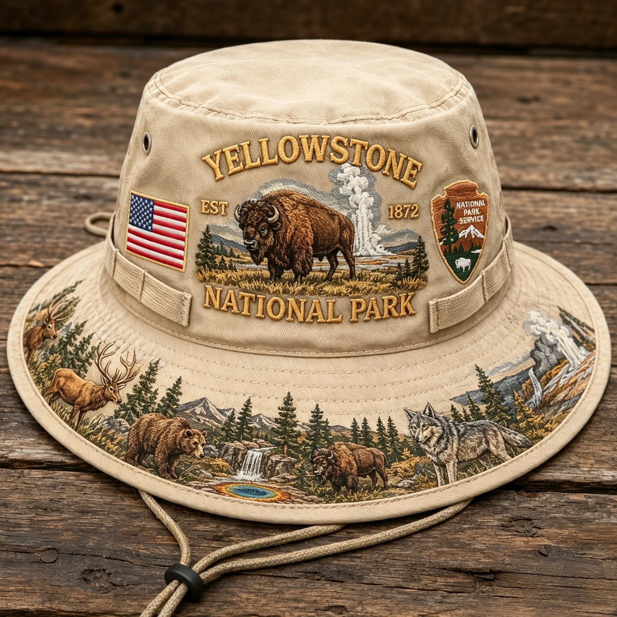 🇺🇸 Last Day Promo: 49% OFF  - Yellowstone National Park Adventure Boonie Hat