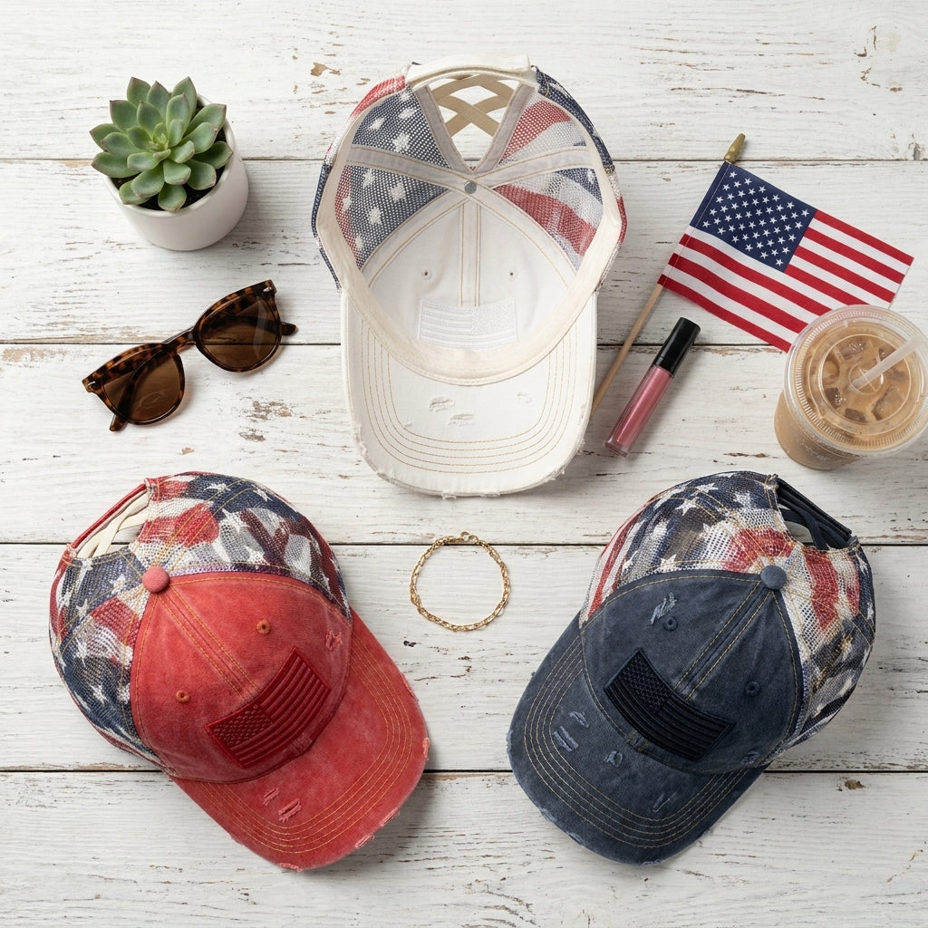 🇺🇸 Last Day Promo: 49% OFF-American Flag Ponytail Embroidered Hat