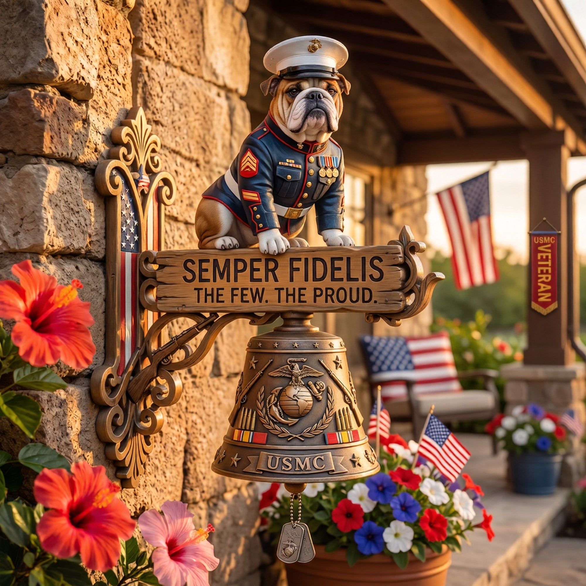 🇺🇸 USMC Semper Fidelis Tribute Wall Bell