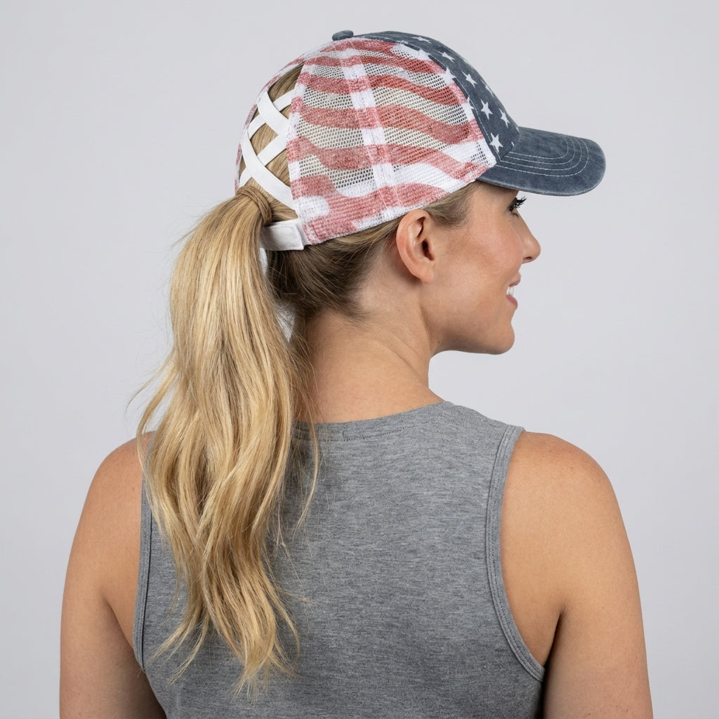 🇺🇸 Last Day Promo: 49% OFF-American Flag Ponytail Embroidered Hat