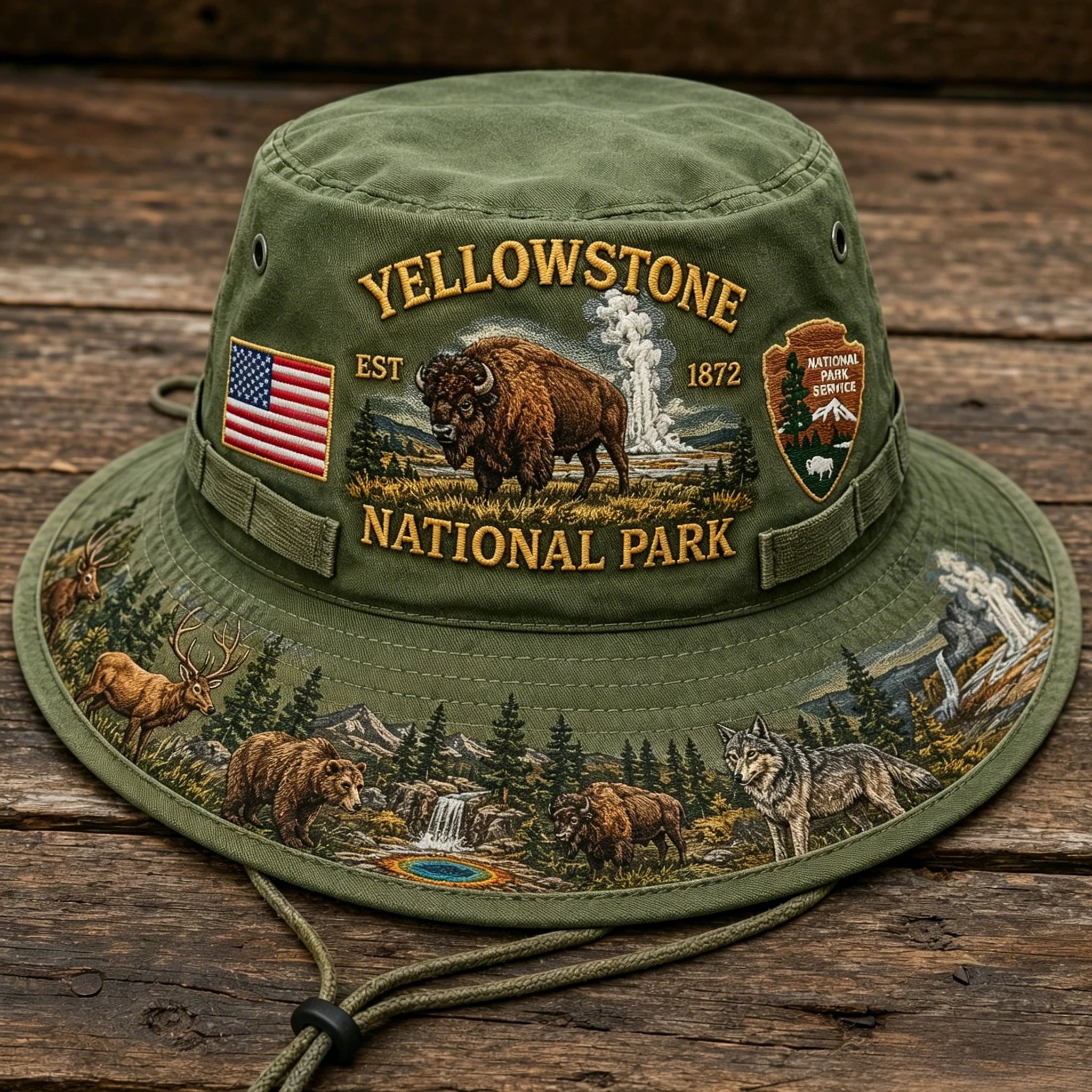 🇺🇸 Last Day Promo: 49% OFF  - Yellowstone National Park Adventure Boonie Hat