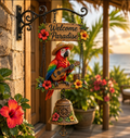 🦜 Tropical Parrot Welcome Bell Outdoor Decoration