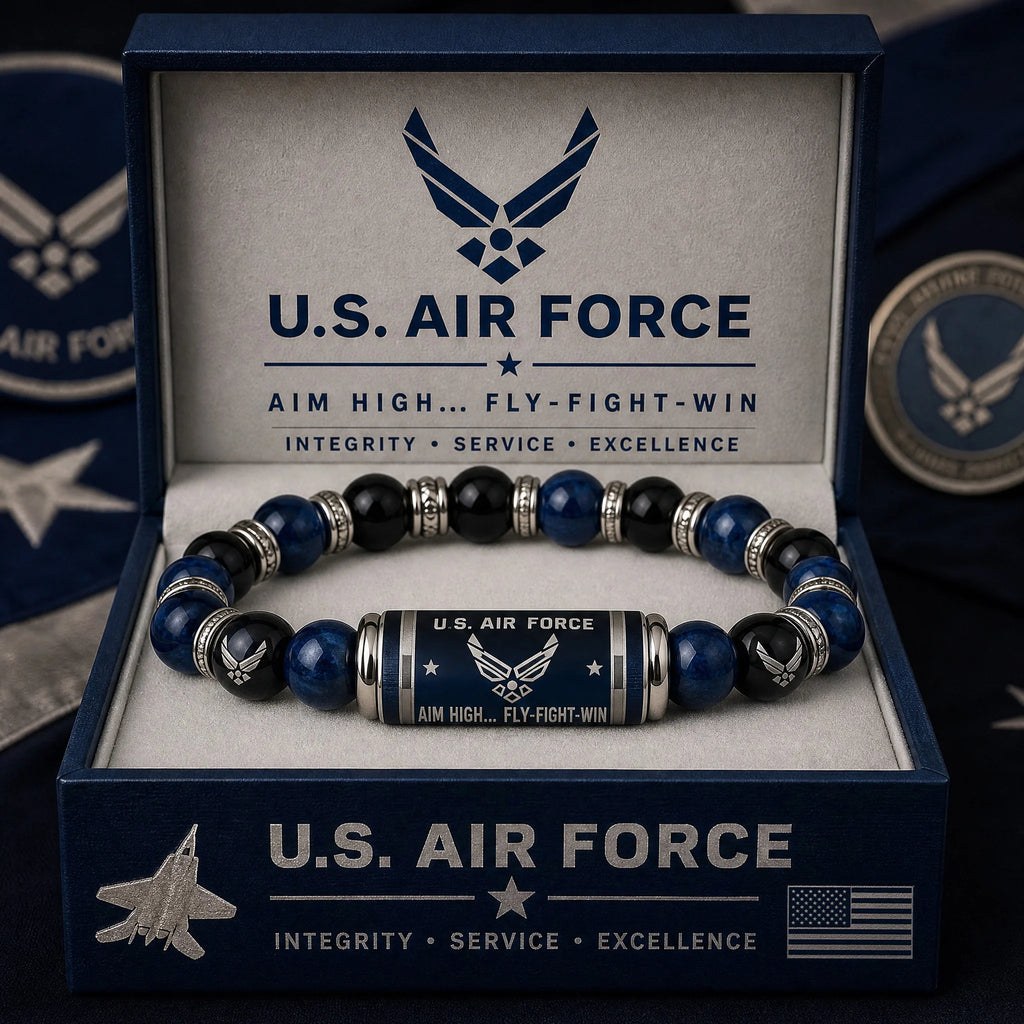 ✈️Last Day Promo: 49% OFF 🎖️ - U.S. Air Force Aim High Fly-Fight-Win Tribute Beaded Bracelet -🔥Buy 2 Get 1 Free
