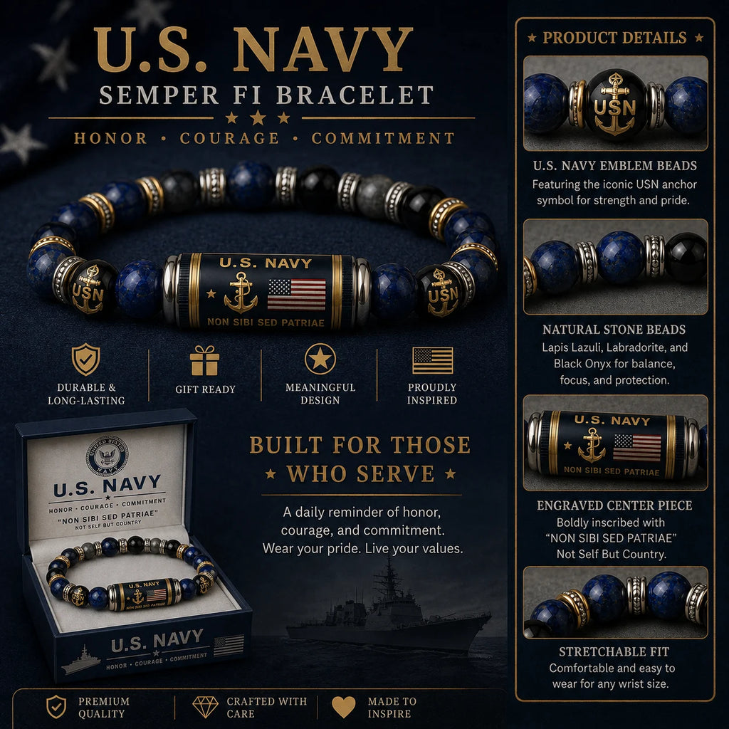 🇺🇸 Last Day Promo: 49% OFF - ⚓U.S. Navy Non Sibi Sed Patriae Tribute Beaded Bracelet - 🌊Buy 2 Get 1 Free & ✈️Free Shipping Today!