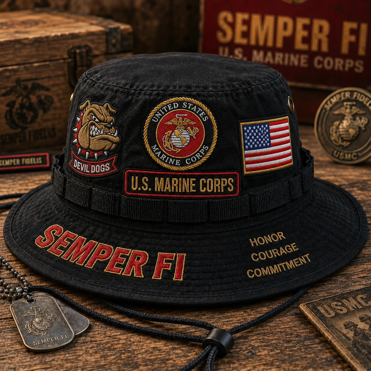 🇺🇸 Last Day Promo: 49% OFF -🦅U.S. Marine Corps Devil Dogs Commemorative Boonie Hat