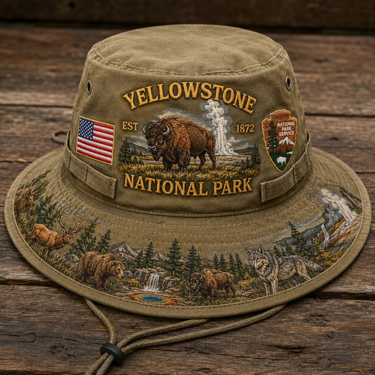 🇺🇸 Last Day Promo: 49% OFF  - Yellowstone National Park Adventure Boonie Hat