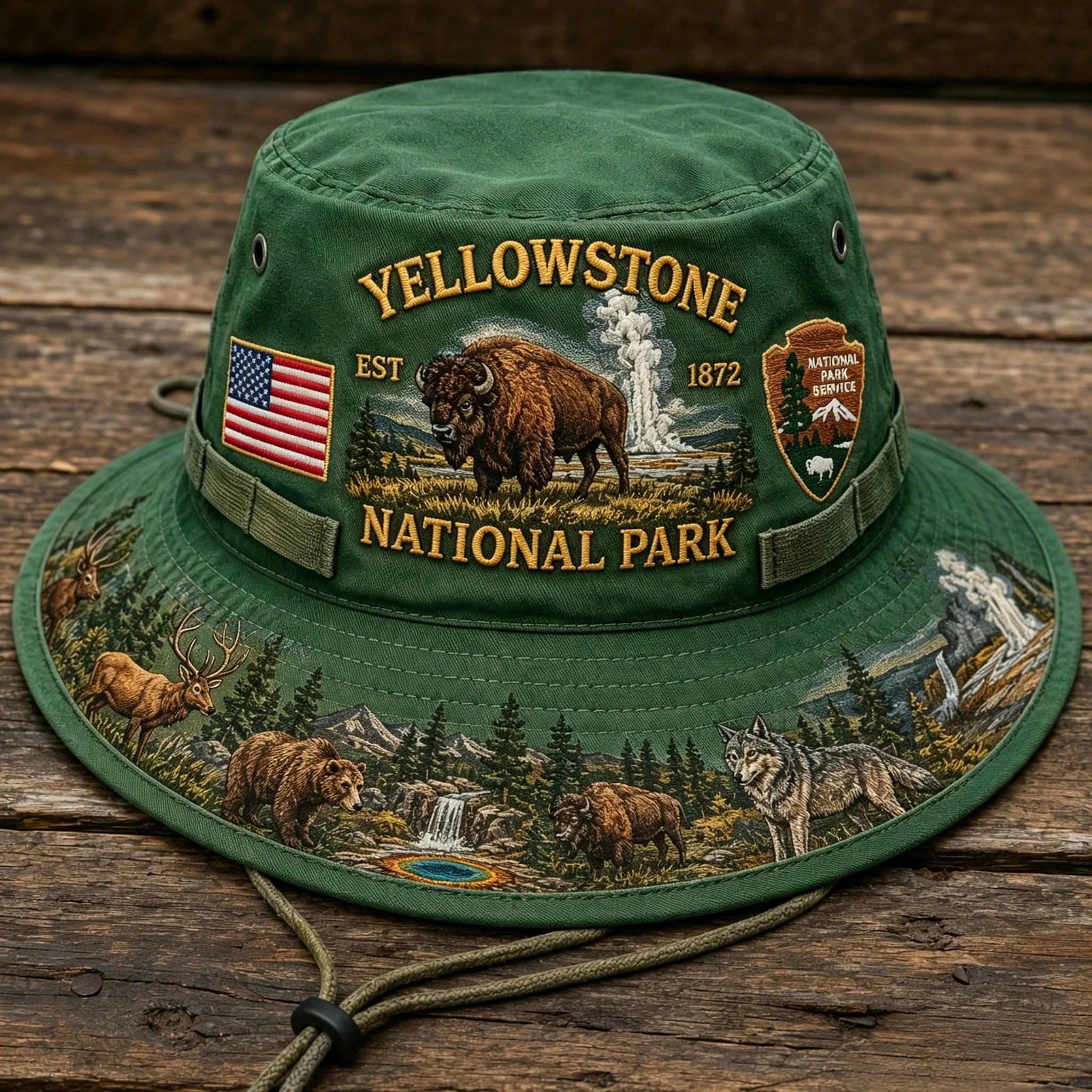 🇺🇸 Last Day Promo: 49% OFF  - Yellowstone National Park Adventure Boonie Hat