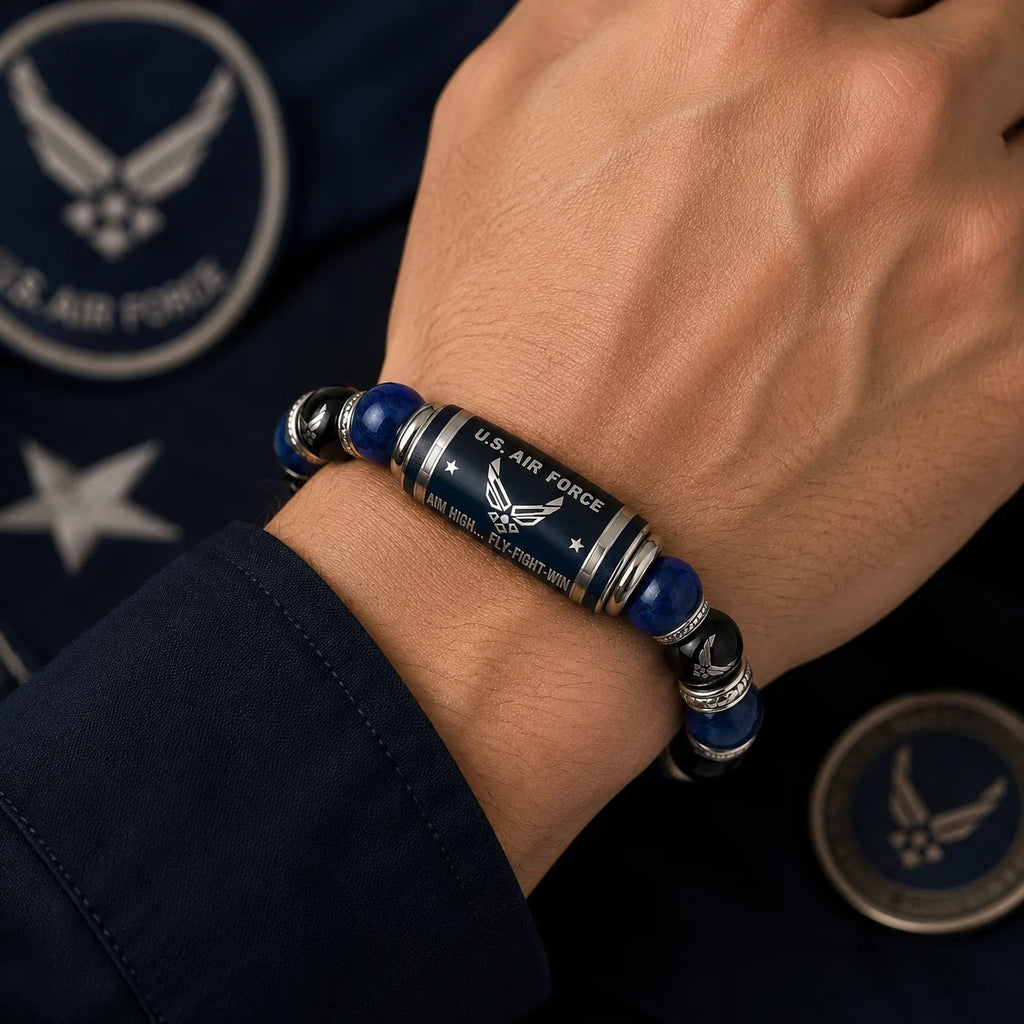✈️Last Day Promo: 49% OFF 🎖️ - U.S. Air Force Aim High Fly-Fight-Win Tribute Beaded Bracelet -🔥Buy 2 Get 1 Free