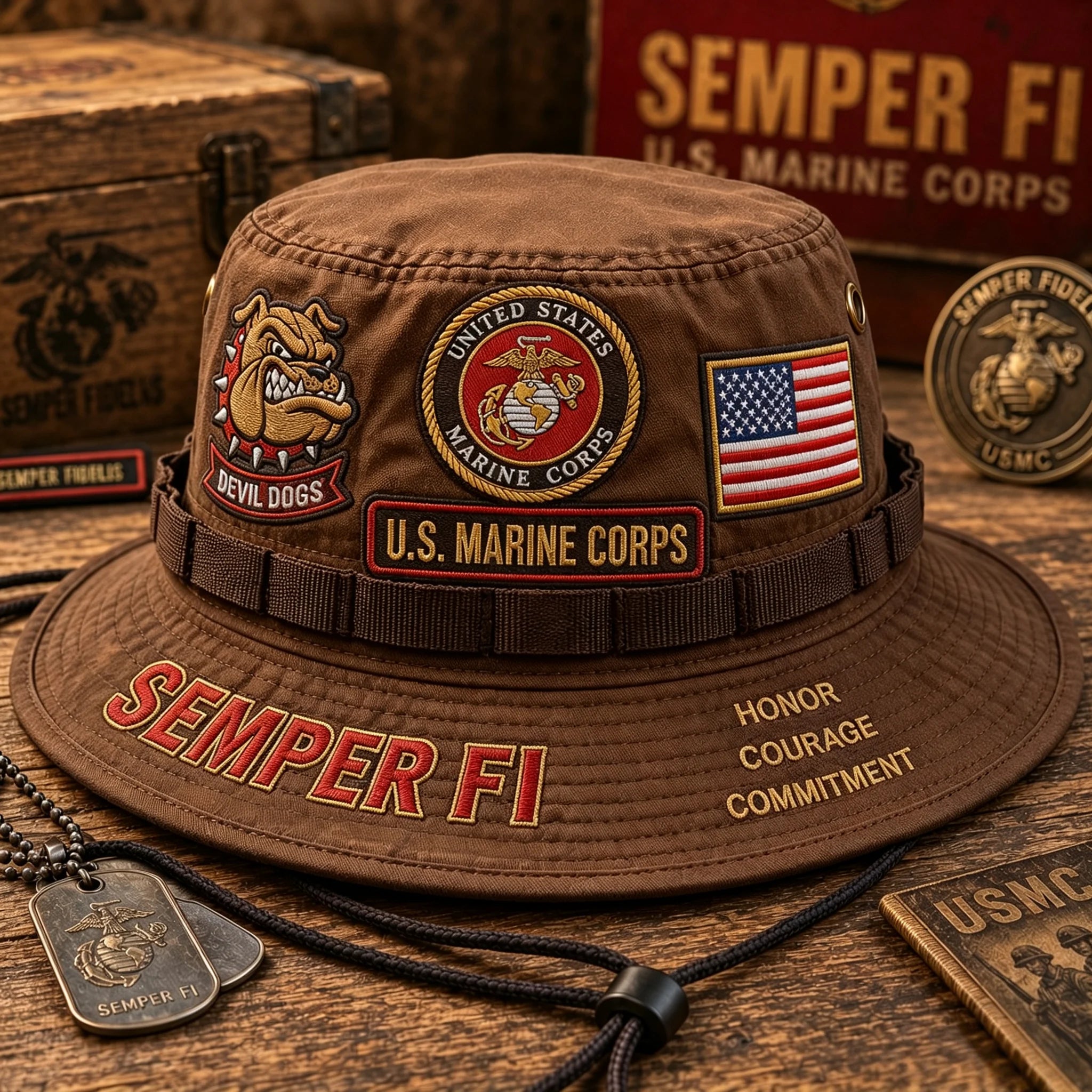 🇺🇸 Last Day Promo: 49% OFF -🦅U.S. Marine Corps Devil Dogs Commemorative Boonie Hat